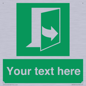 Custom sign safe condition door opens pulling left hand side